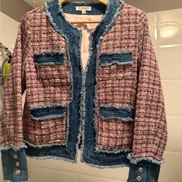 Nanette Lepore Pink and Blue Tweed Blazer - Picture 5 of 7